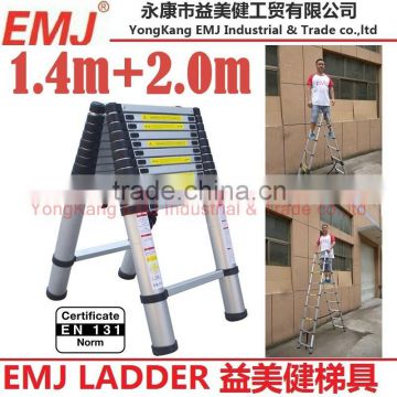 1.4m+2.0m Double Telescopic Ladder