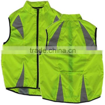 Fluorescent nylon for reflective vest,yellow safety reflective vest