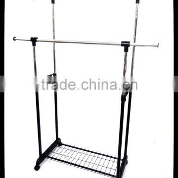 1" steel double pole adjustable closet hanger display rack
