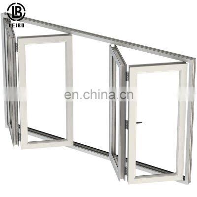 The aluminum folding windows slides horizontally, which is nice and comfortable