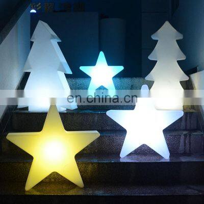 Battery Led Lights /modern RGB color changing tree star lights plastic hanging Christmas led smart home lights