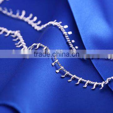 Latest Jewelry Product Designs 2015 Rhodium Plated Curb Chain Korean Pendant Necklace photo-6