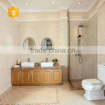 High Quality Beautiful Polished Cloudy Beige Interior Ground Marble Tile photo-2