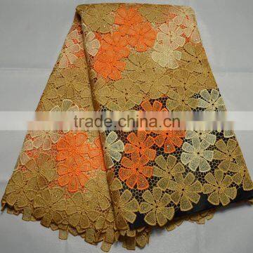 african guipure lace for wedding,gold thread ,african lace fabric,latest design in 2016 citilace, L404-2