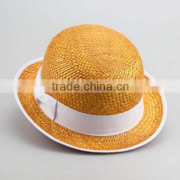 2015 Factory In-stock Natural round straw hat 56cm For adults fedora hat sraw hat for mens red /blue/green/rose