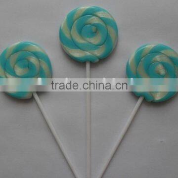 blue round flat lollipop