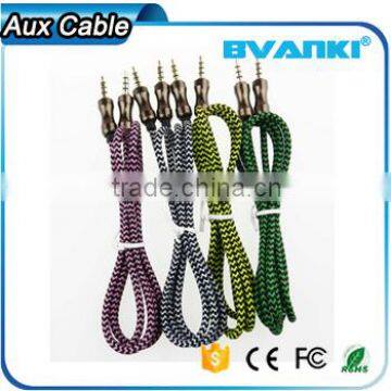 2016 new products Fabric Braided 3.5mm aux audio cable male to male for all kinds of electronics product alibaba express                        
                                                                                Supplier's Choice