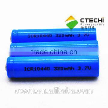 electronic cigarette battery High quality ICR10440 Rechargeable Lithium battery 3.7V AAA for e cigarette