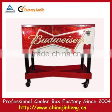 metal beverage cooler cart,insulated metal cooler cart,rolling cooler beverage cart