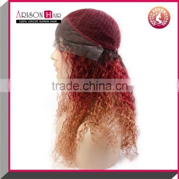 3 tone brazilian human hair full lace wigs with baby hair kinky curly glueless full lace wig for black women kinky curly wig