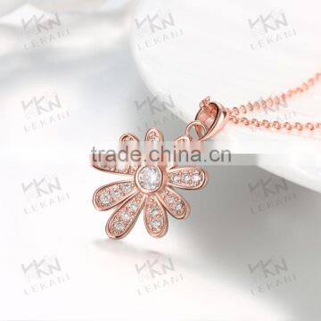 2016 new style petal necklace rose gold chain for lady