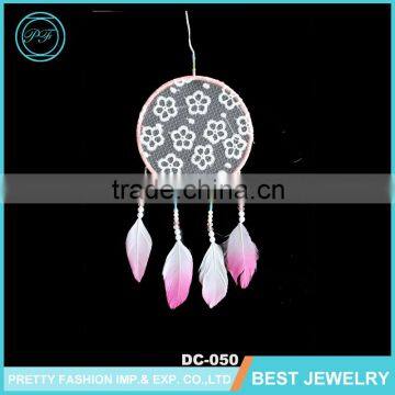 Trendy Beautiful Color Chicken Feather Ribbon Enwind Fashion Organic Material Yiwu Dream Catcher