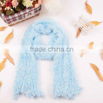 Sky Blue Color Fashion Women's Winter Changeable Long Stretchy Wrap Microfiber Magic Scarf For Girls