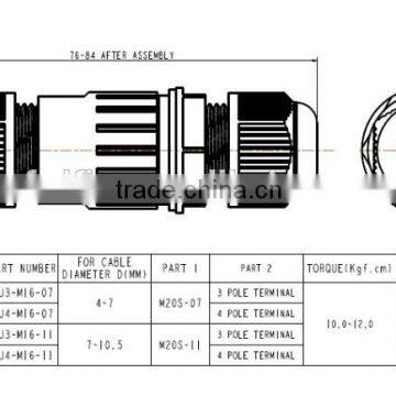 LED Lighting Outdorr Plastic Waterproof IP67 IP68 Cable Connector photo-2