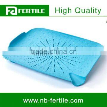 WFZ123573 Food Strainer Wash Peel Prepare Kitchen Utensil Sink Station Blue Flat Colander