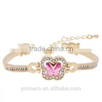 Austria Crystal Rhinestone Gold Charm Bracelets Elegant Butterfly Bangle For Women photo-2
