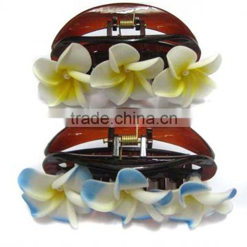 Plumeria flower hair claws