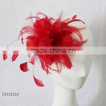 Fashion red feather fascinator