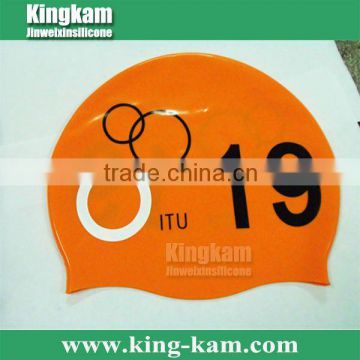 Silicone shower cap printed with lucky number