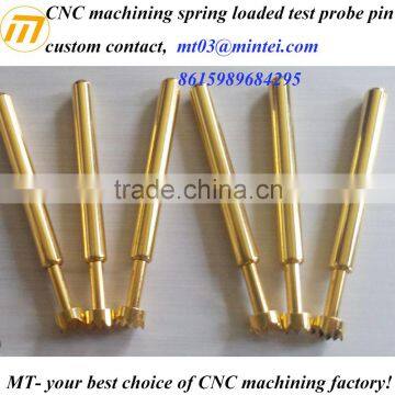 CNC machining gold-plated brass electric plug contact pin