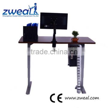 adjustable metal black glass top computer desk factory wholesale