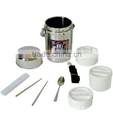 Stainless Steel 3 Layers Collapsible Thermos Lunch Boxes With Fork and Chopstick Quality Choice photo-2