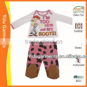 cheap new born baby clothing set ,girls fancy clothes ,print clothing set