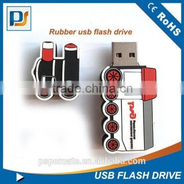 2015 Customized Rubber USB Flash Disk ,train Shape Usb Flash Driver for Promotional Gifts photo-3