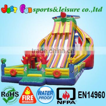 4 slide lane mega inflatable games, giant inflatable playground for kids and adults