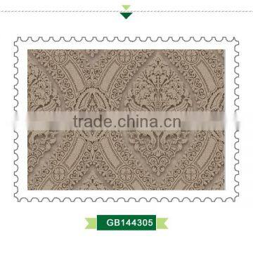 2016 Embossed Vinyl Coated Wallpaper, Latte Retro Damask Wall Mural for Home , New Design Wall Decor Manufacturer photo-3