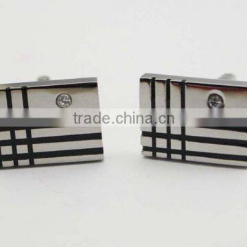 High Quality Rectangle Shape Crystal Cufflinks for Man photo-3
