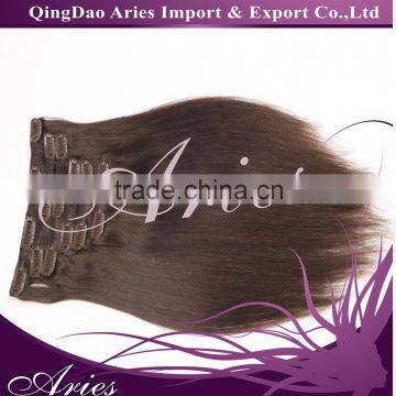 2016 Best selling clip in hair extensions wholesale no shedding remy human hair full cuticle