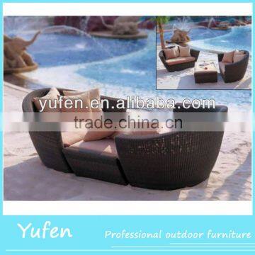 Perfect plastic rattan sofa bed for outdoor