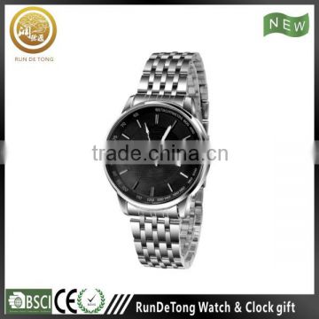 Classic date stainless steel back water resistant watch