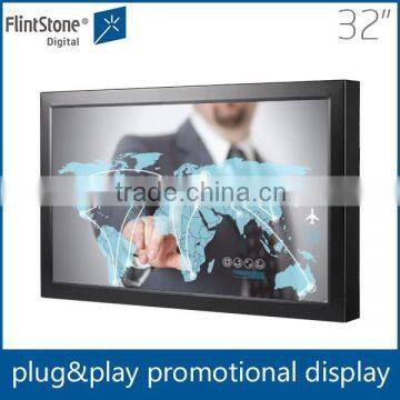 Industrial 32 inch lcd monitor with hdmi input, TFT 32 inch led tv with pc input, indoor big tv advertising screen 32 inch