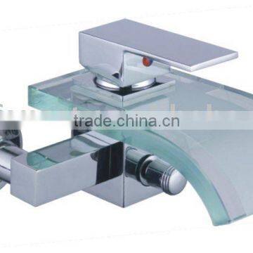 wall mount bathroom faucet(glass bath waterfall tap,waterfall bath mixer)QH0803-1