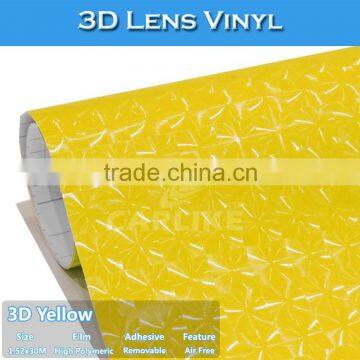 CARLIKE Yellow Color 3D Lens Self Adhesive Car Vinyl Sticker