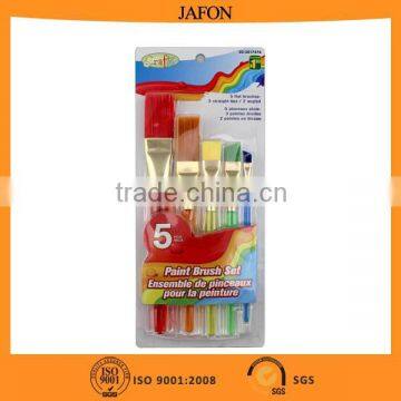 Nylon hair plastic handle childrens paint brush set