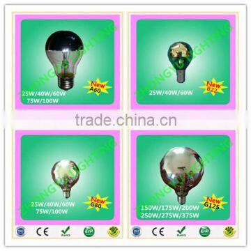 shadowless plated lamp incandescent filament bulb A55A60G45G80G95G125