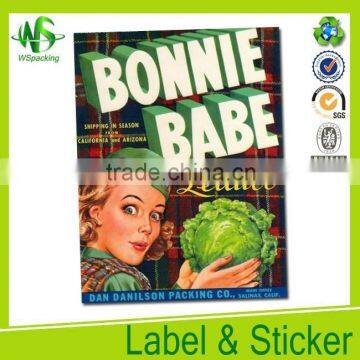 self-adhesive paper label label for frozen food