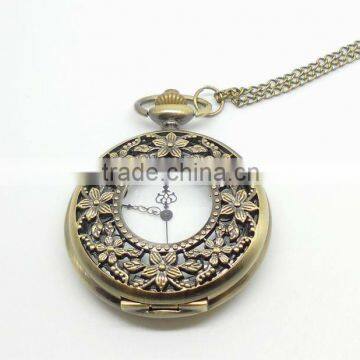 Fashion may flower Japan movt quartz pocket watch/quartz pocket watches