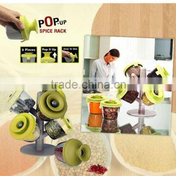 Innovative Removable Tree Shaped Pop-up Spice Rack with 6 Spice Bottle Container Dispenser