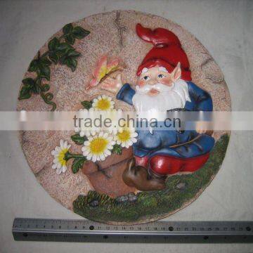 Polyresin Gnome Stepping Stone For Garden Decoration