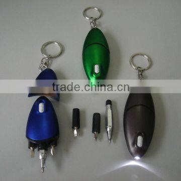 1LED keychain light with ballpen and screwdriver