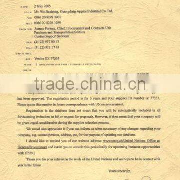 Registration of Potential Suppliers with United Na