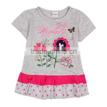 (H6921K) 2016 New arrival baby girl summer printed floral fashionable design for2-7years