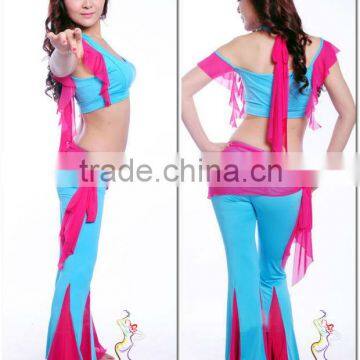 SWEGAL belly dance costumes prices,dance gauze training clothes,four color for chosses SGBDT14009