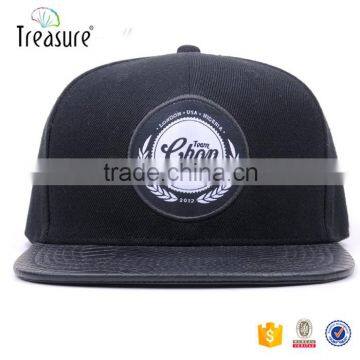 wholesales custom hat cap snapback stitching woven label front panel