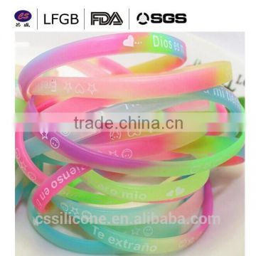 Silicone bracelet glow in the dark wristband with new style