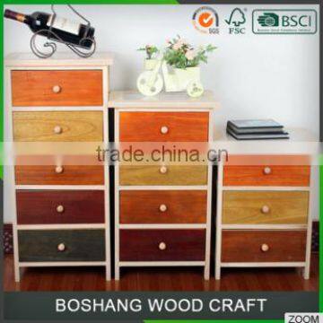 Colourful Combined Storage Wooden Cabinet with many Drawers